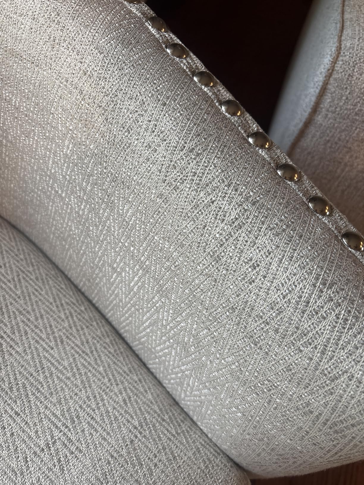 Madison Park Swivel Barrel Accent Chair, Upholstered Curved Back with 7-Inch Thick Woven Cushion, 360 Degree Swivel, Nailhead Trim, Comfy Chair for Living Room, Bedroom, Office, 28