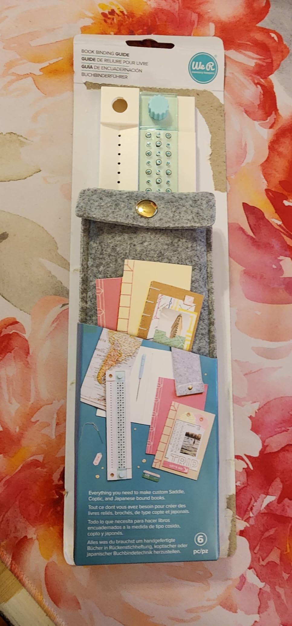 We R Memory Keepers, Journal Book Binding Punch Guide Set, Includes Guide, Awl, Curved and Straight Needle, Waxed Thread, Japanese Stitching Template and Storage, for Japanese and Copic Bound Books customer photo 1