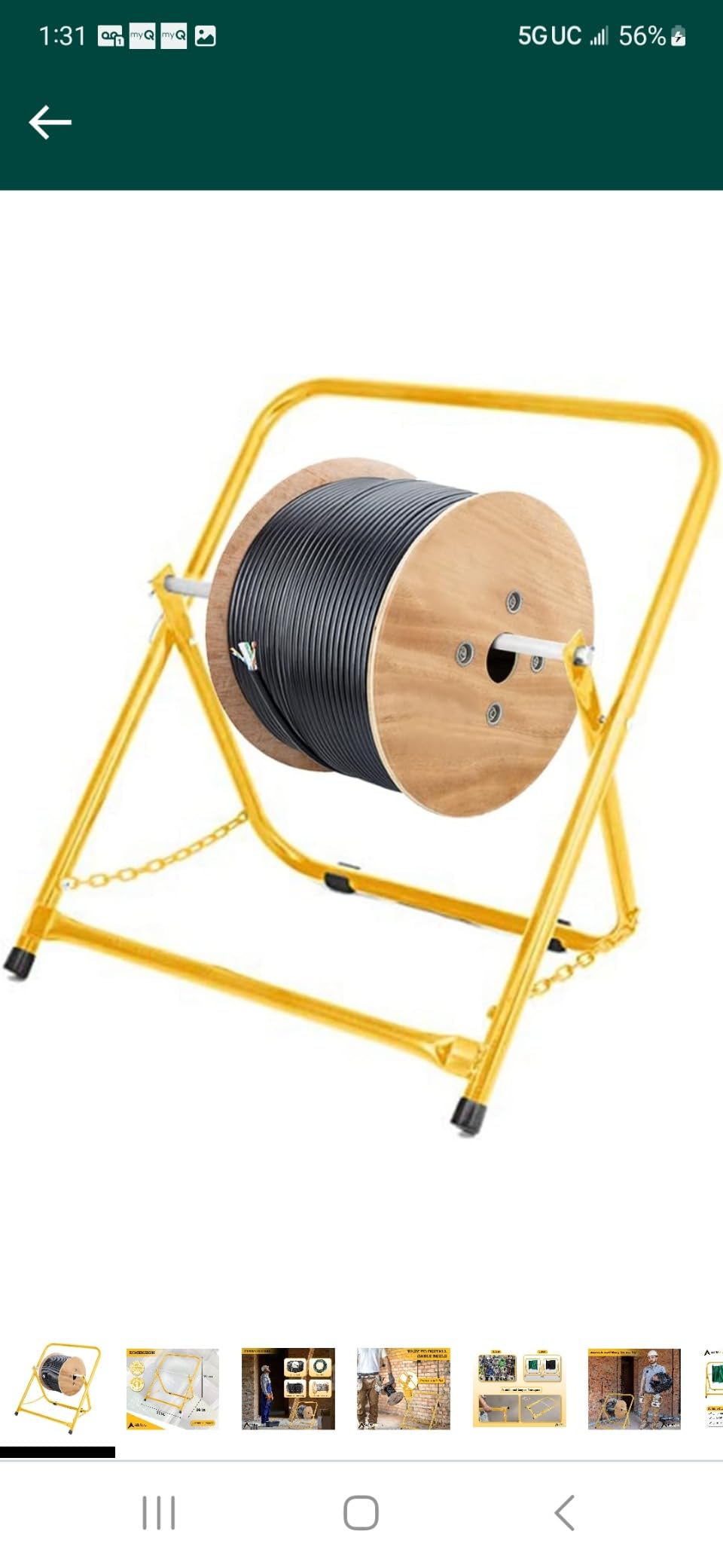 AdirPro Single Axle Cable Reel Caddy | Industrial Steel Wire Dispenser | Holds Reels Up to 20