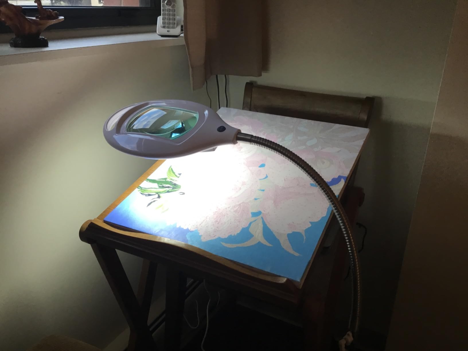 Brightech LightView Pro Magnifying Glass with Light and Stand, Magnifying Floor Lamp with Sturdy Weighted Base for Facials, Lash Estheticians, Bright LED Work Light for Sewing, Crafts customer photo 2