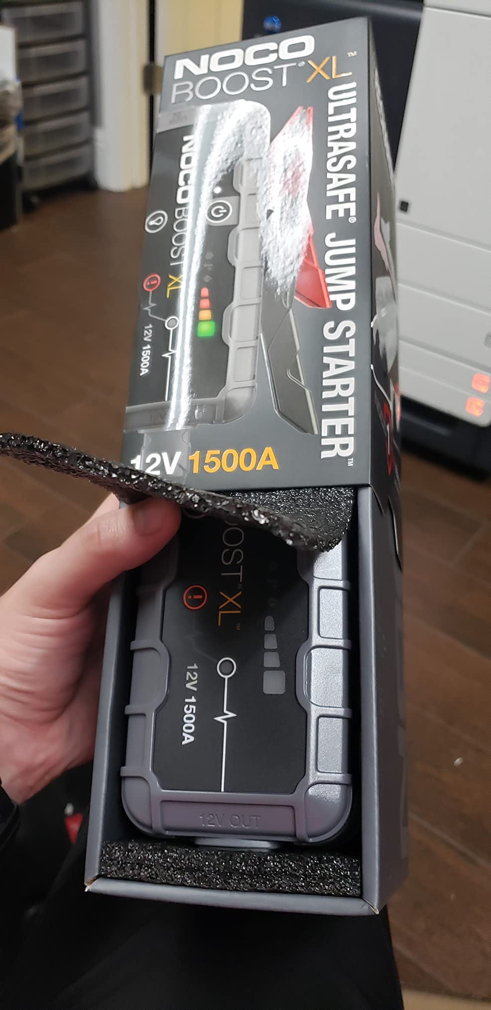 Boost GB50: 1500A UltraSafe Jump Starter - 12V Lithium Battery Booster Pack, Portable Jump Box, Power Bank & Jumper Cables - for 7.0L Gas and 4.5L Diesel Engines customer photo 2