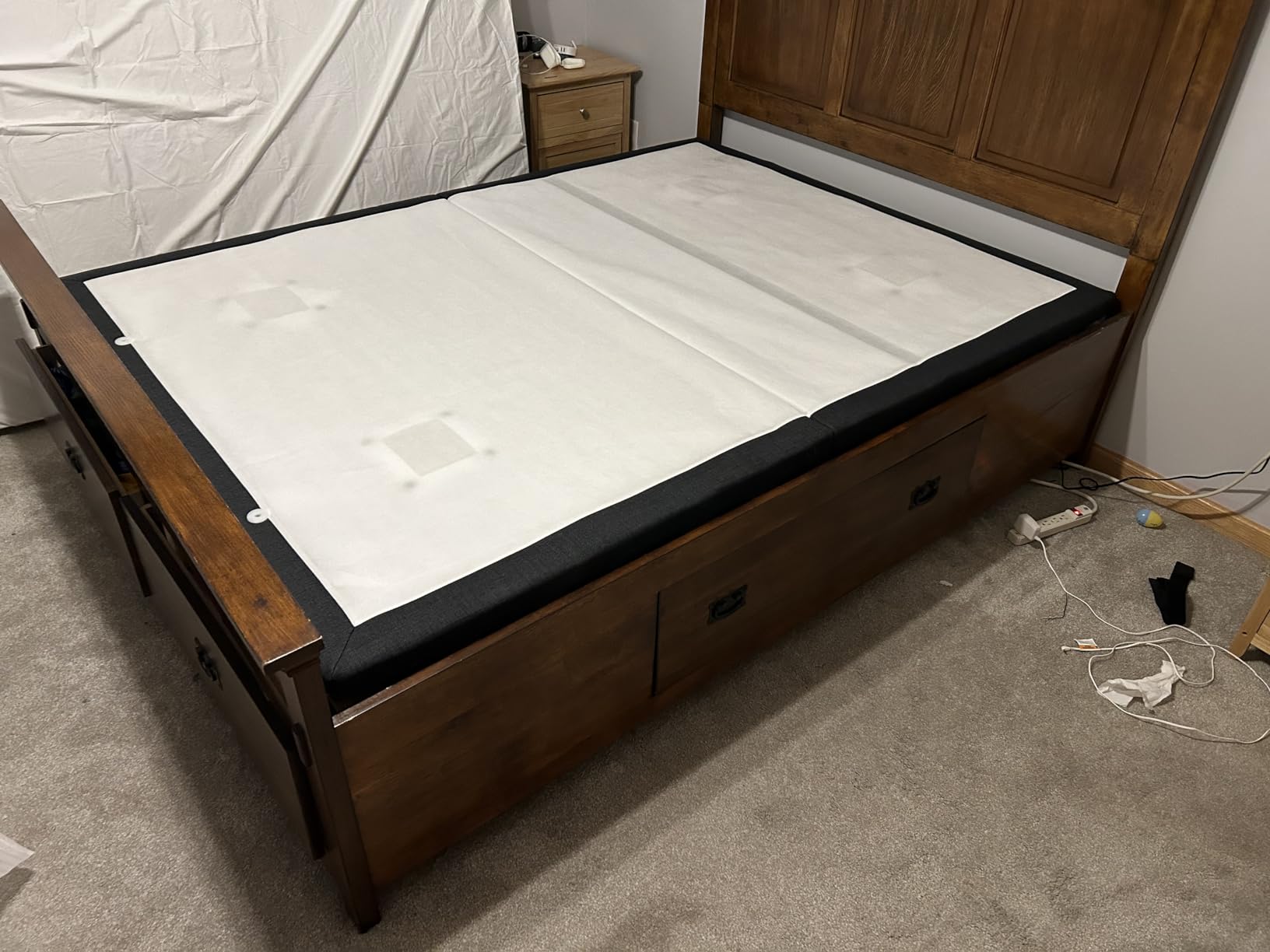 Blissful Nights z4 Adjustable Bed Frame for Storage Beds with Massage Anti-Snore, Zero G, USB Charging Station, Wireless Remote Head and Foot Incline and No Tools Required Assembly, Queen customer photo 1