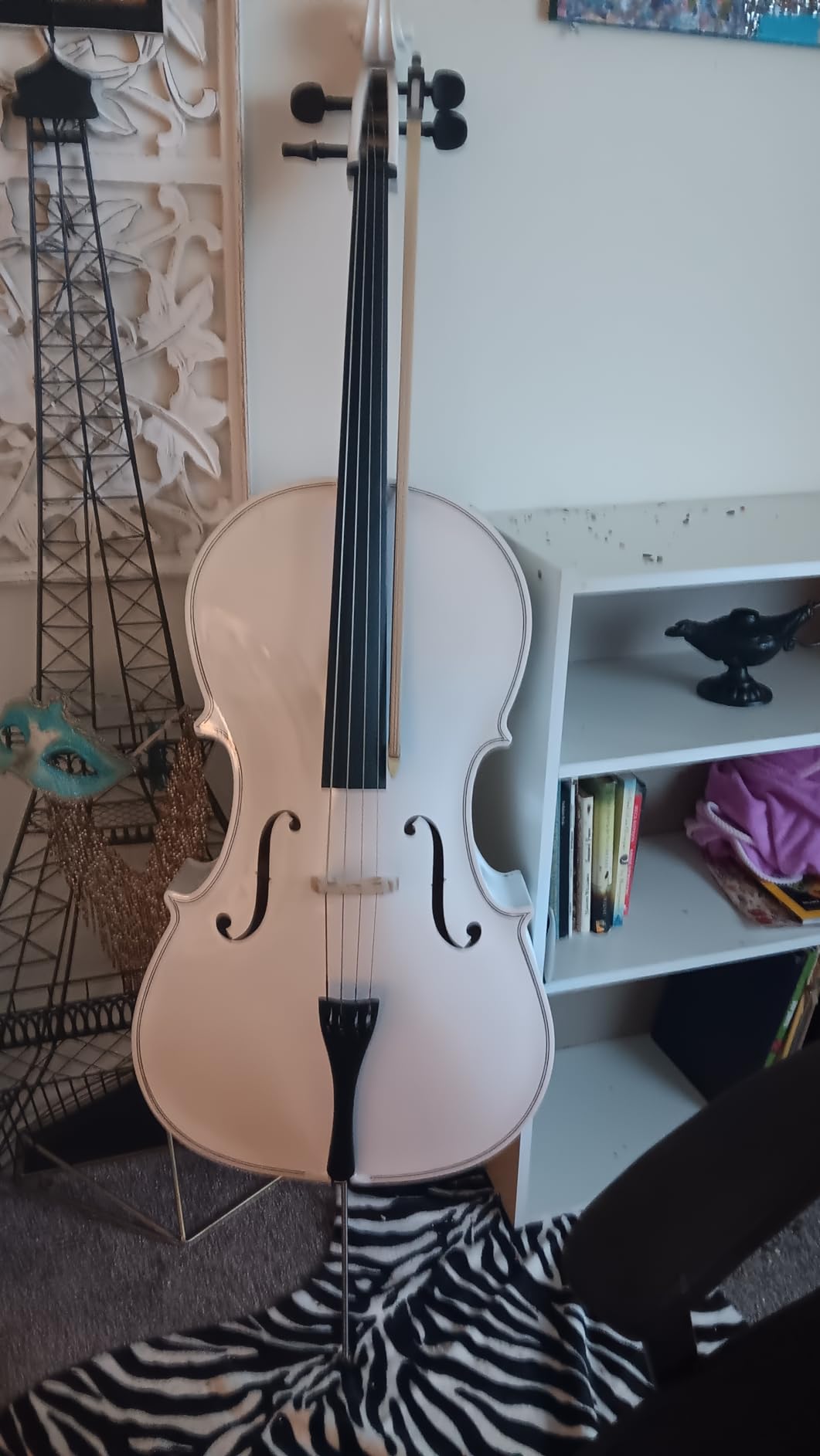 LYKOS 4/4 Professional Wood Acoustic Cello Beautiful Varnish Finishing+ Case + Bow + Rosin for Beginner (Retro) customer photo 1