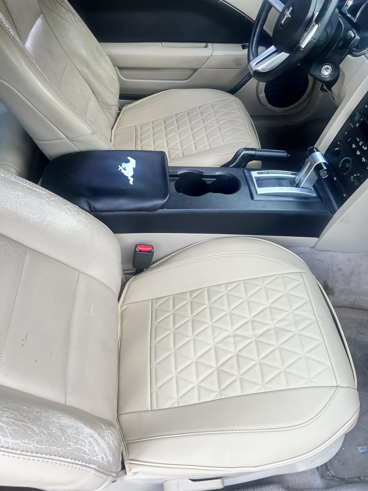 Black Panther Luxury Faux Leather Car Seat Cover Front Bottom Seat Cushion Cover, Anti-Slip and Wrap Around The Bottom, Fits 95% of Vehicles - 1 Piece,Light Gray customer photo 2
