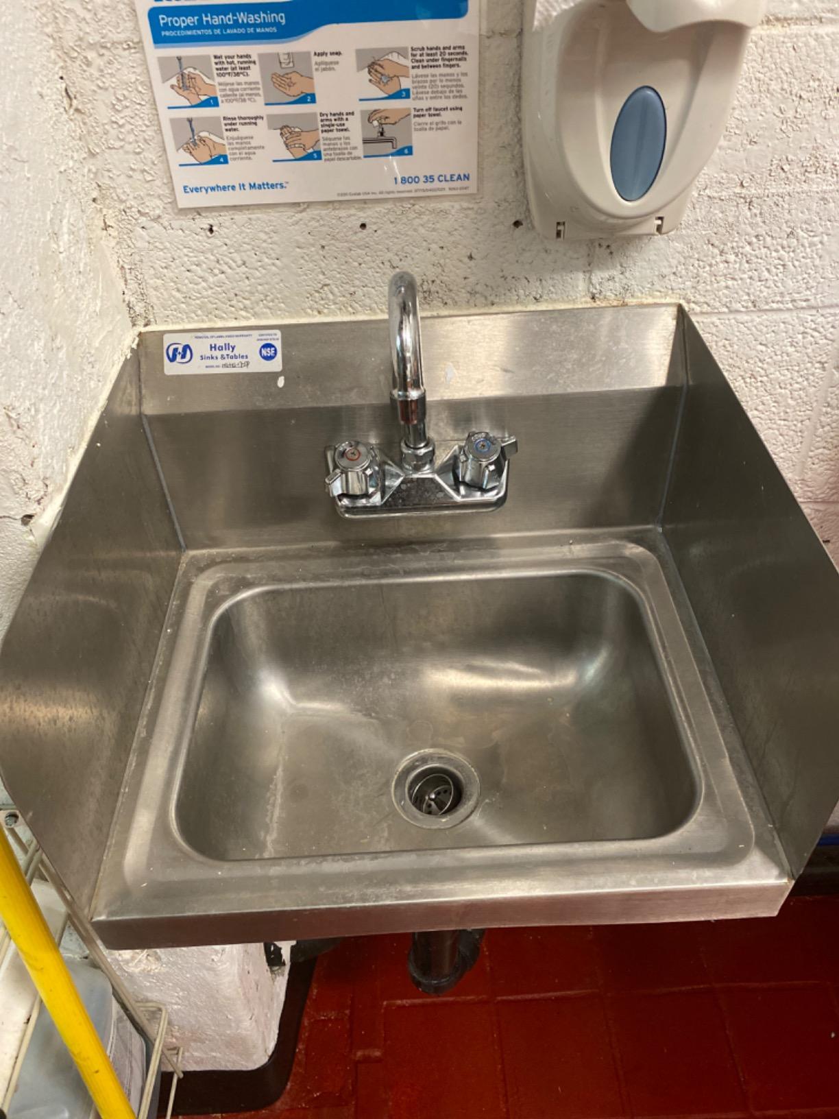 HALLY Stainless Steel Sink for Washing with Faucet and Side Splash, NSF Commercial Wall Mount Hand Basin for Restaurant, Kitchen and Home, 17 x 15 Inches customer photo 2