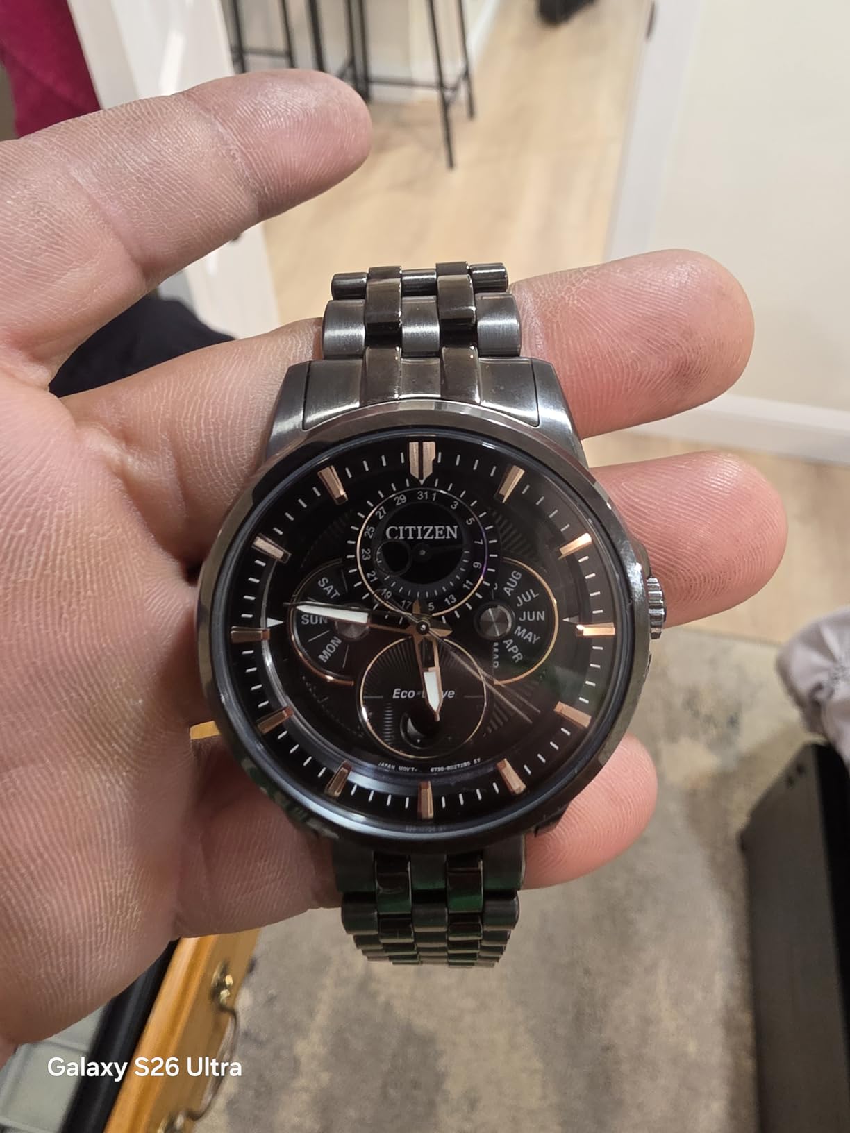 Men's Classic Calendrier Eco-Drive Watch, Moonphase Indicator, Month, Day and Date customer photo 1