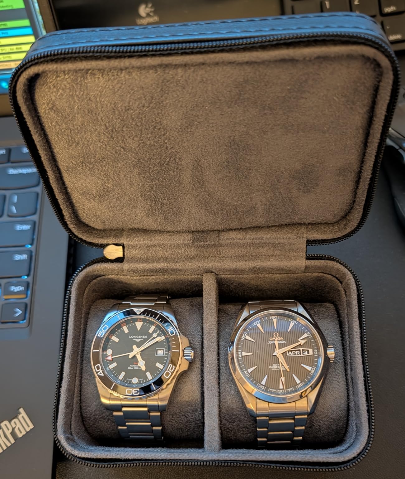 ROTHWELL 2 Watch Travel Case Storage Organizer for 2 Watches | Tough Portable Protection w/Zipper Fits All Wristwatches & Smart Watches Up to 50mm customer photo 1