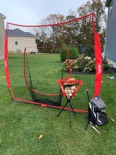 Zupapa 7x7 Feet Baseball Softball Hitting Pitching Net Tee Caddy Set with Strike Zone, Baseball Backstop Practice Net for Pitching Batting Catching for All Skill Levels customer photo 2