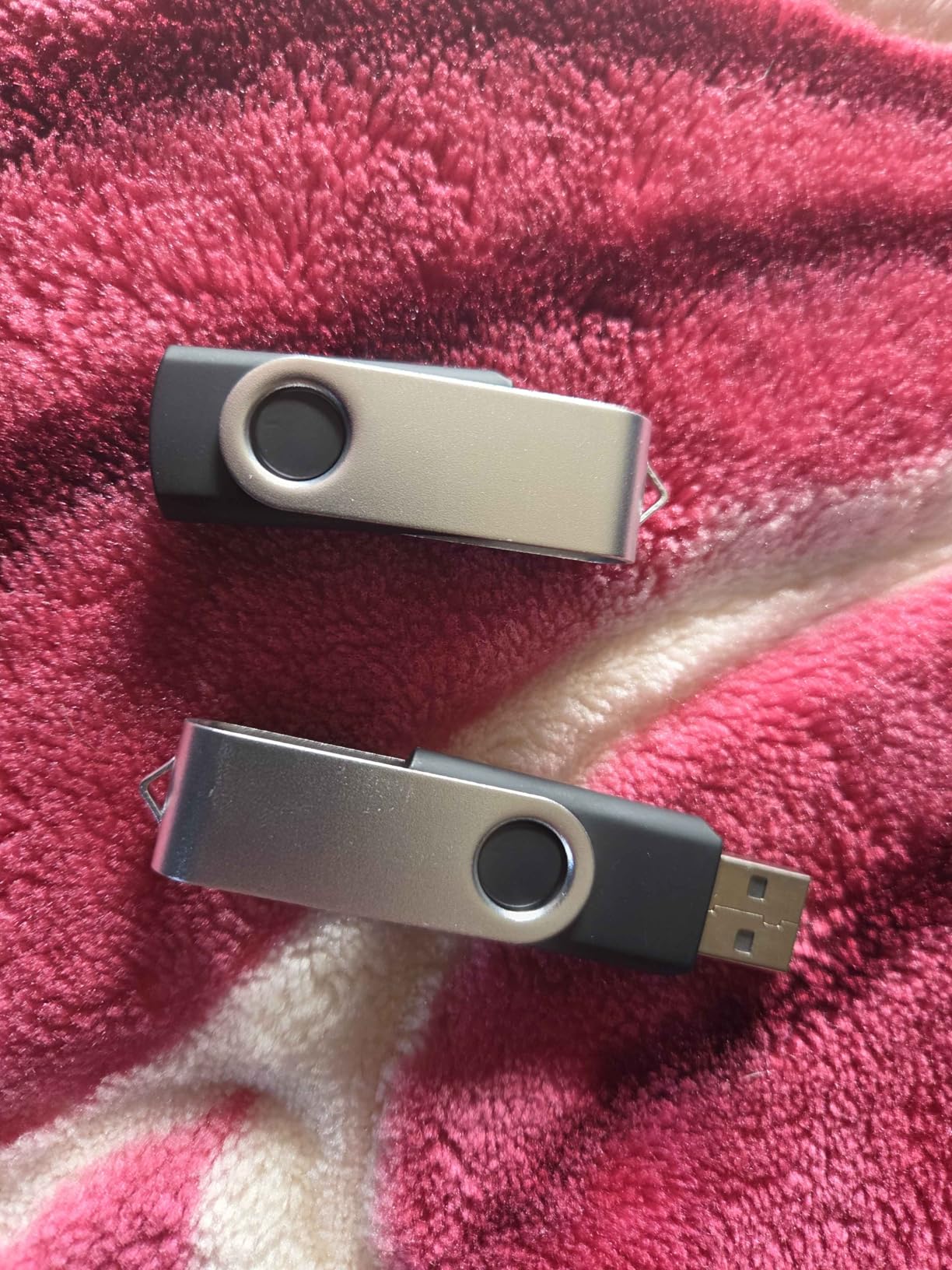 2 Pack 64GB USB Flash Drive USB 2.0 Thumb Drives Jump Drive Fold Storage Memory Stick Swivel Design - Black customer photo 2