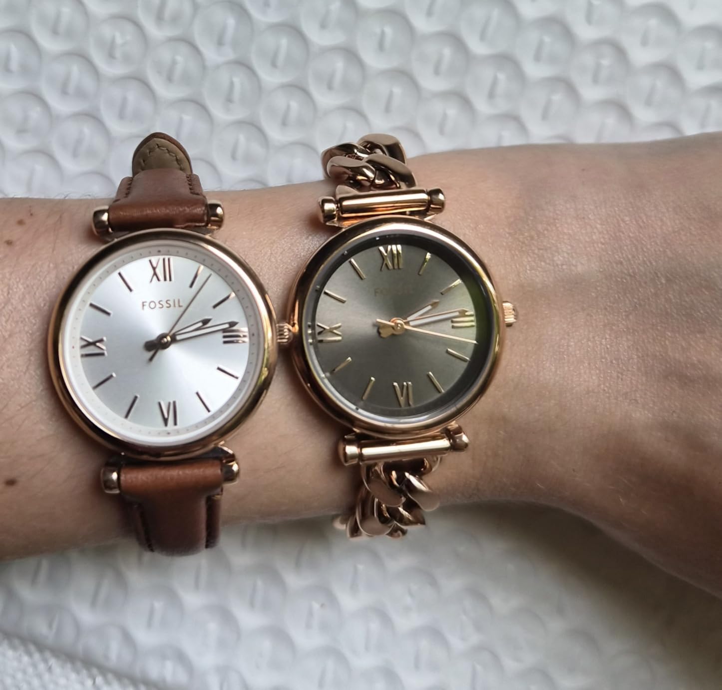 Fossil Women's Carlie Three-Hand Stainless Steel Watch and Bracelet Set customer photo 1