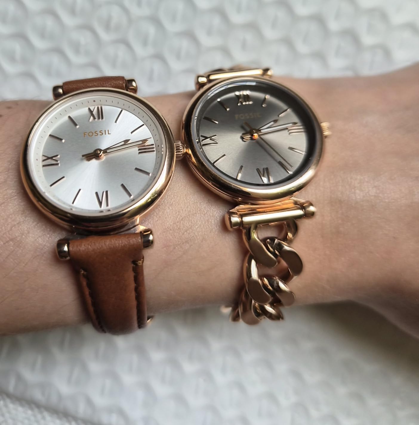 Fossil Women's Carlie Three-Hand Stainless Steel Watch and Bracelet Set customer photo 2