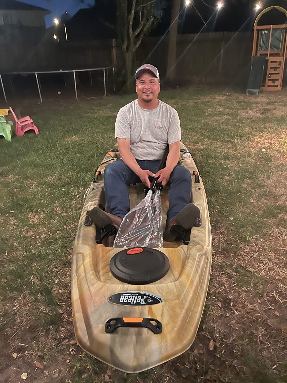 Pelican - Standard Kayak Paddle - Aluminum Shaft and a Durable Polypropylene Blade - 0/65 Degree Blade Angle - with Drip Ring customer photo 2