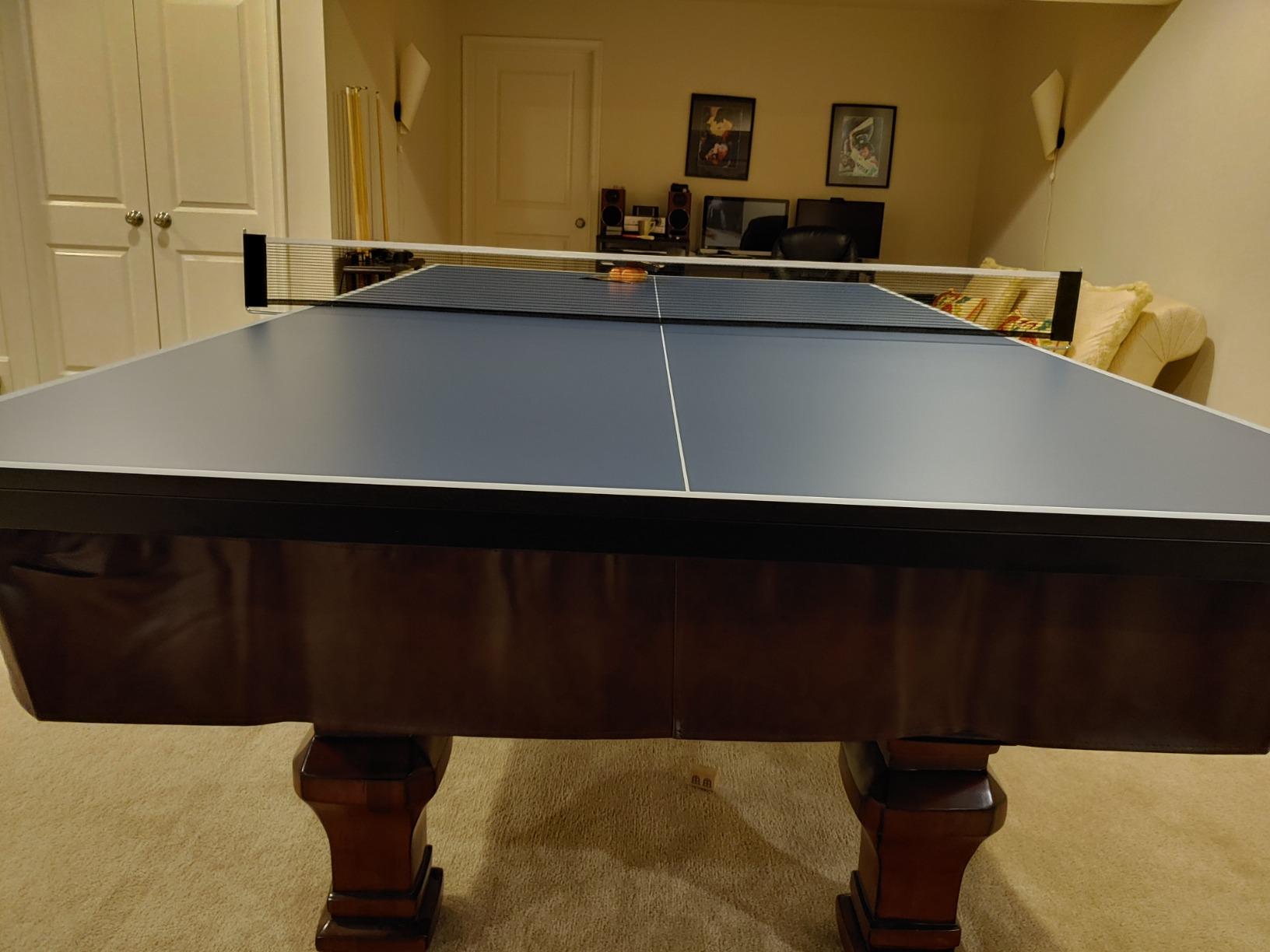 Pool Table Conversion Top - Go from Pool to Ping Pong in Seconds - Regulation Size - 9' x 5' - 19mm Thick Top - Regulation Net Set Included - Warranty: 3-Year customer photo 2