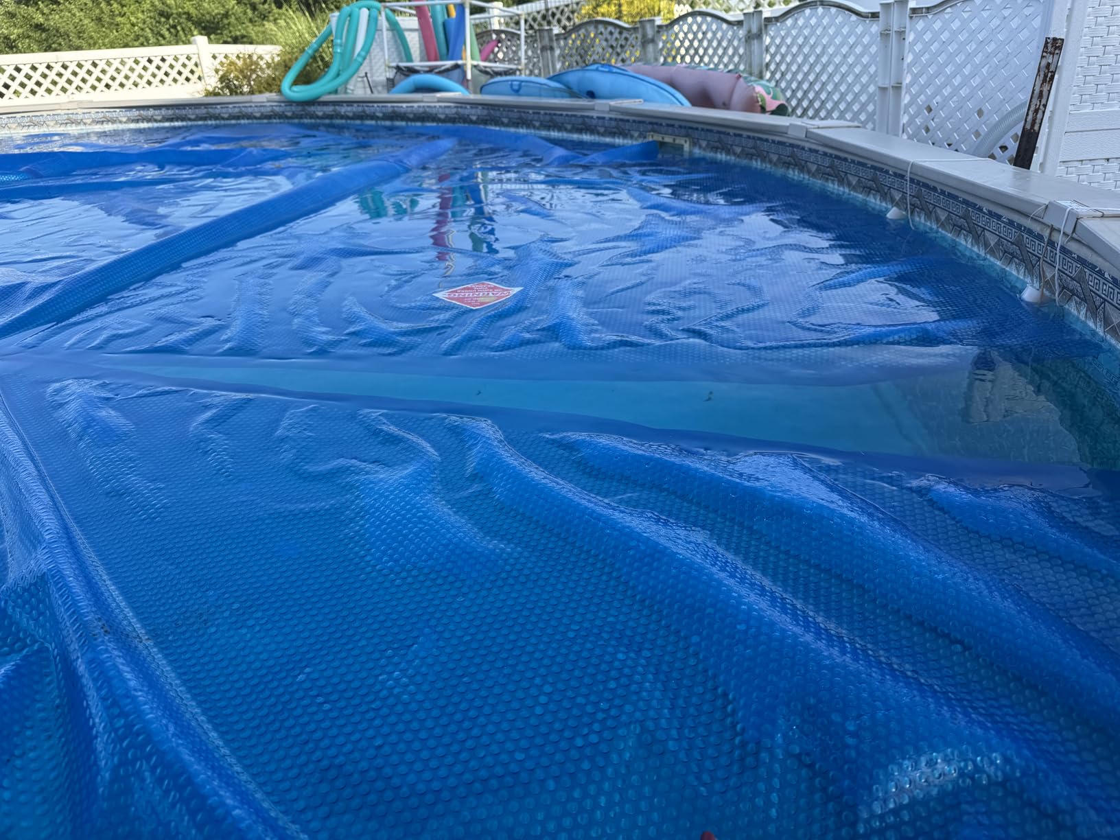 Doheny's Clear-Tek Micro Bubble Solar Pool Cover for Above Ground Swimming Pools | Increase Solar Energy Absorption, Retain Heat, Reduce Evaporation, Reduce Heat Loss & Save, 16x24 ft Oval Blue 1600 customer photo 2