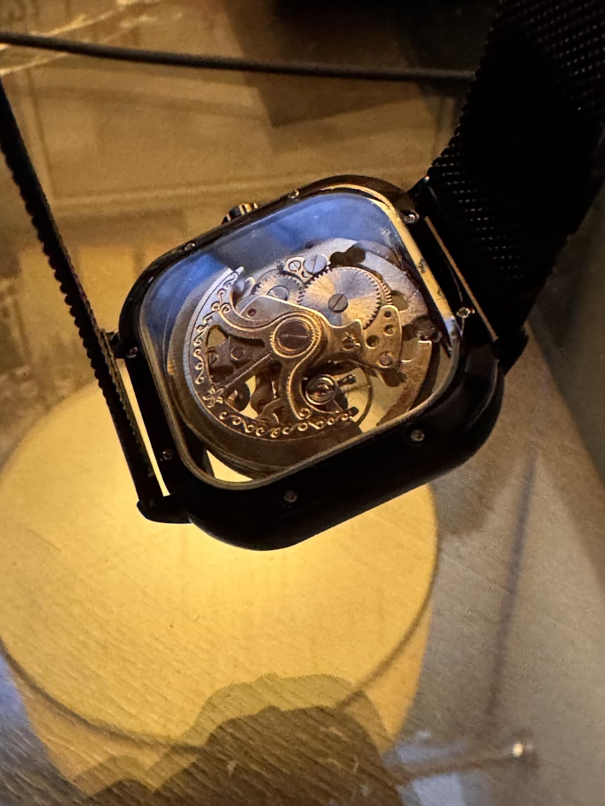 Automatic Watches Mechanical Wrist Watch Golden for Mens Skeleton Watches with Stainless Steel Transparent Dial with Royal Flower Movement Carving customer photo 1