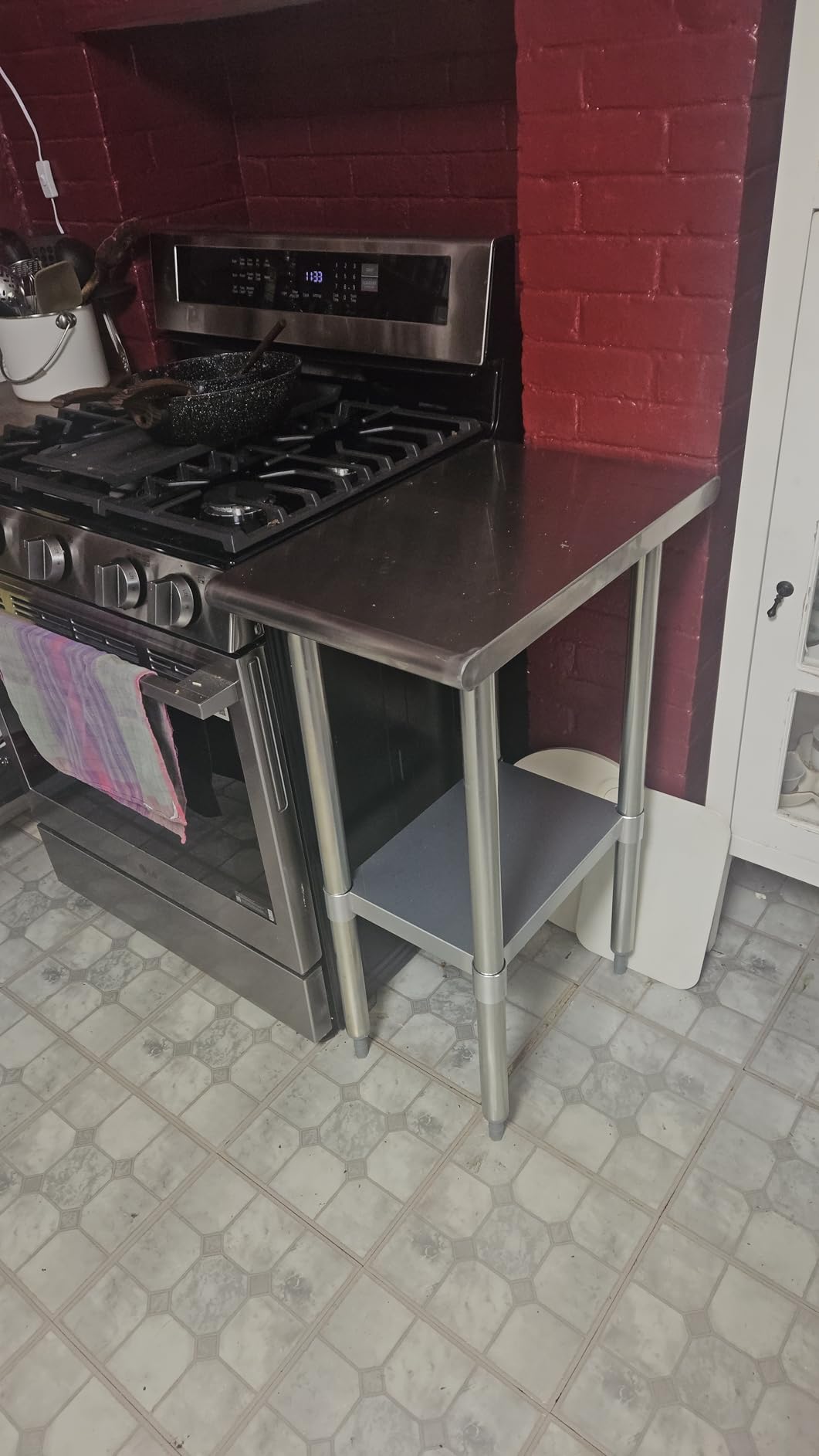 Hally Stainless Steel Table for Prep & Work 24 x 60 Inches, NSF Commercial Heavy Duty Table with Undershelf and Galvanized Legs for Restaurant, Home and Hotel customer photo 1