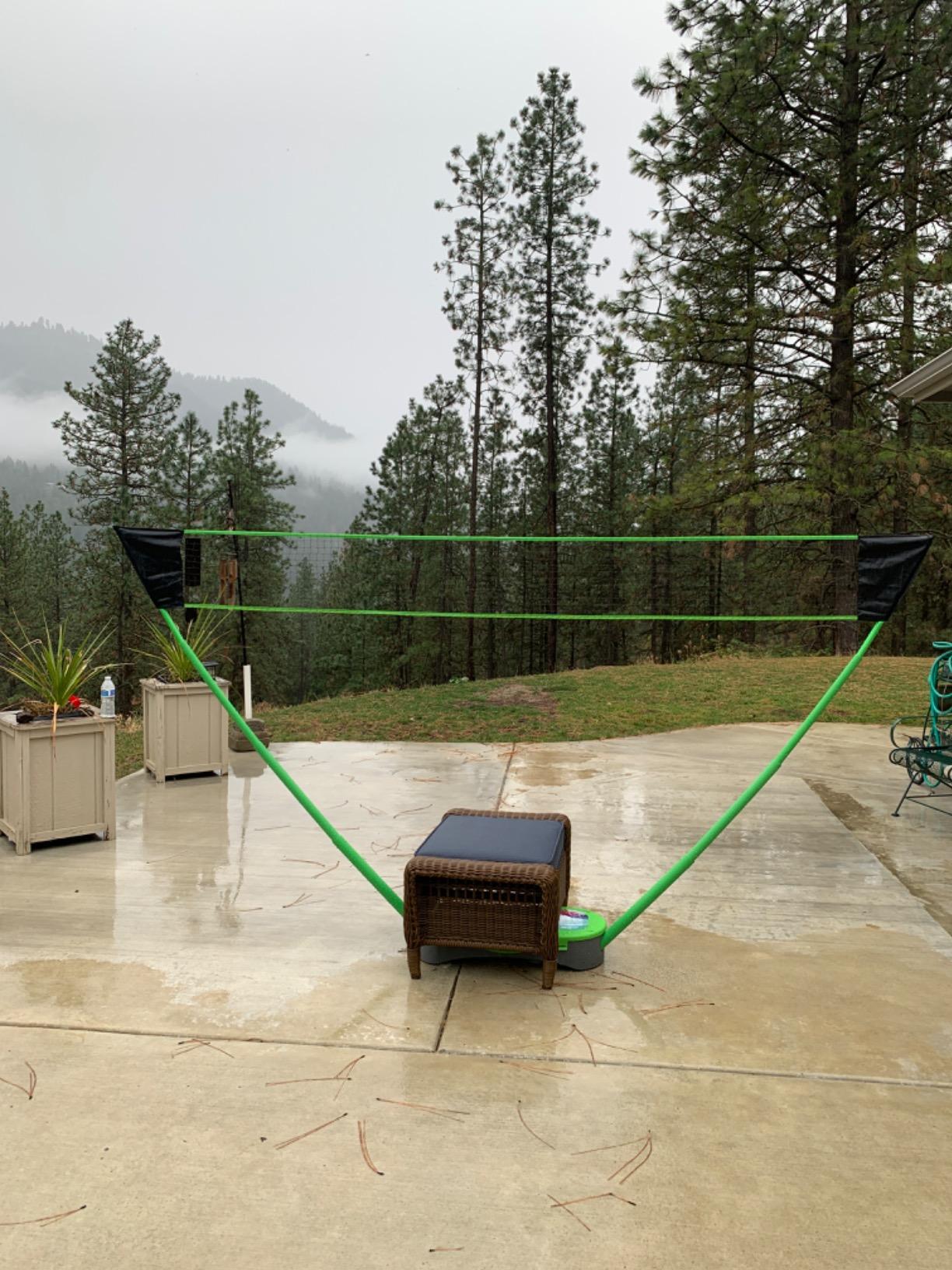 Portable Badminton Net Set,Folding Volleyball Badminton Net,4 Professional Graphite Badminton Racket,8 Racket Grip Tape,4 Shuttlecocks,Family Game,Backyard Sports customer photo 1