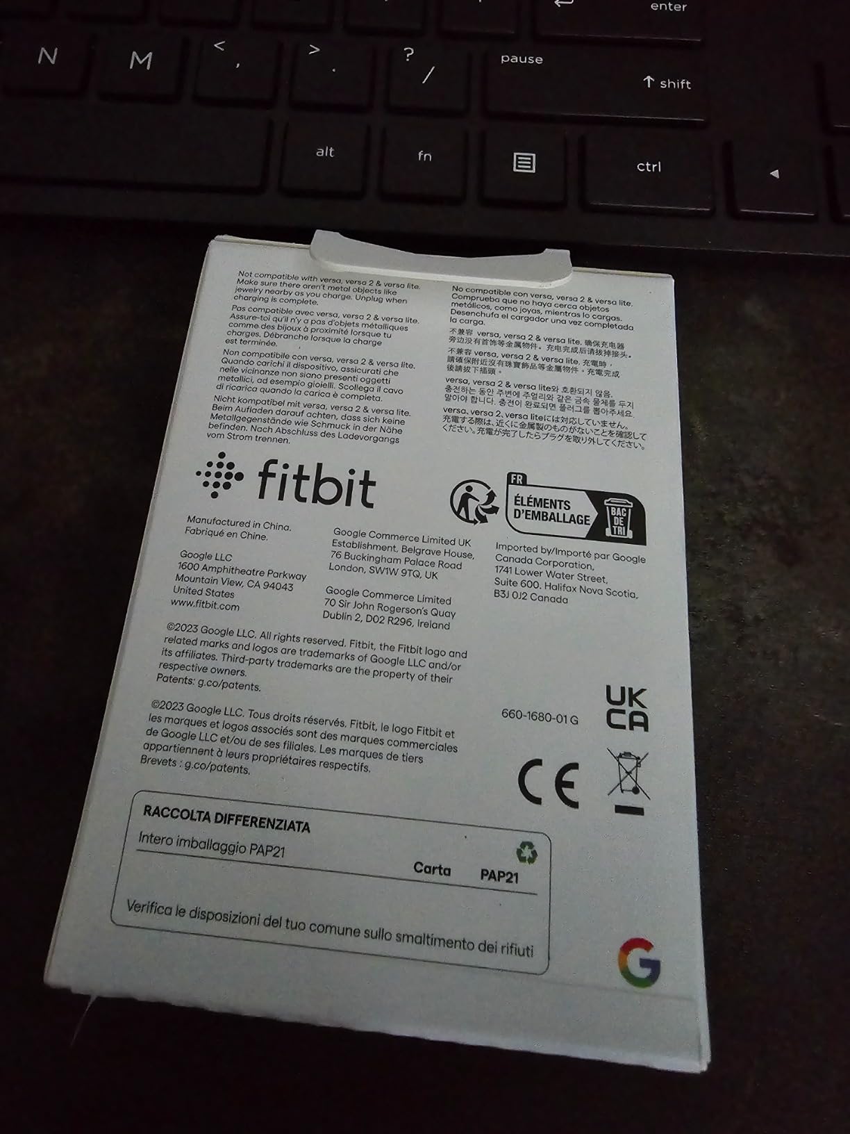Smartwatch Charging Cable for Fitbit Sense 2, Sense, Versa 4 and Versa 3, Official Product, Black customer photo 1