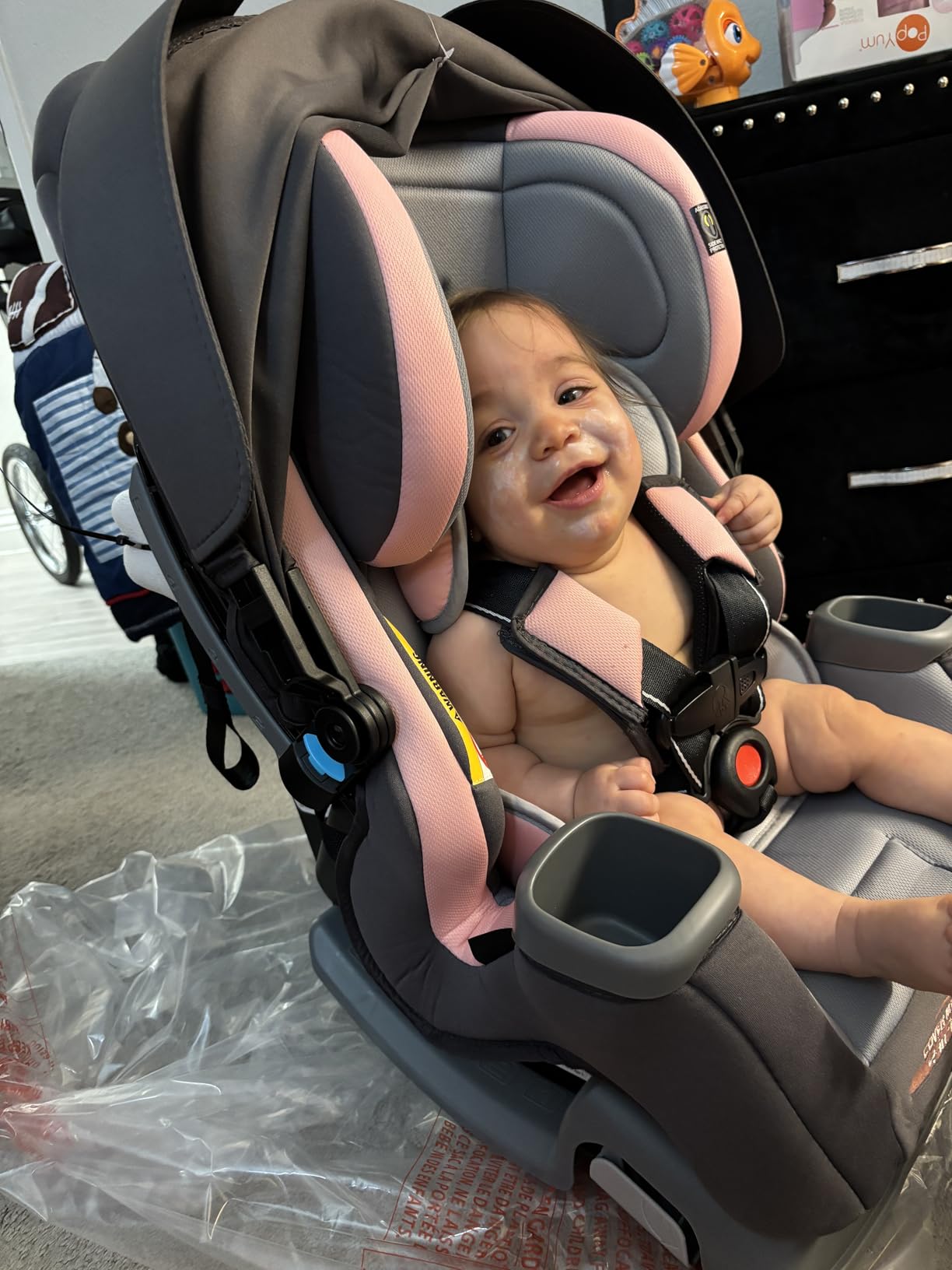 Baby Trend Cover Me 4-in-1 Convertible Car Seat, Vespa - Built-in Canopy, 4-Stage Growth System, Plush Comfort Padding, Multi-Position Recline customer photo 1