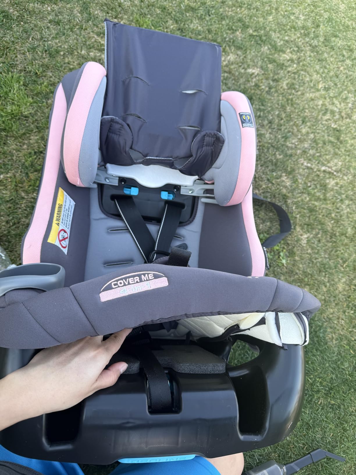Baby Trend Cover Me 4-in-1 Convertible Car Seat, Vespa - Built-in Canopy, 4-Stage Growth System, Plush Comfort Padding, Multi-Position Recline customer photo 2