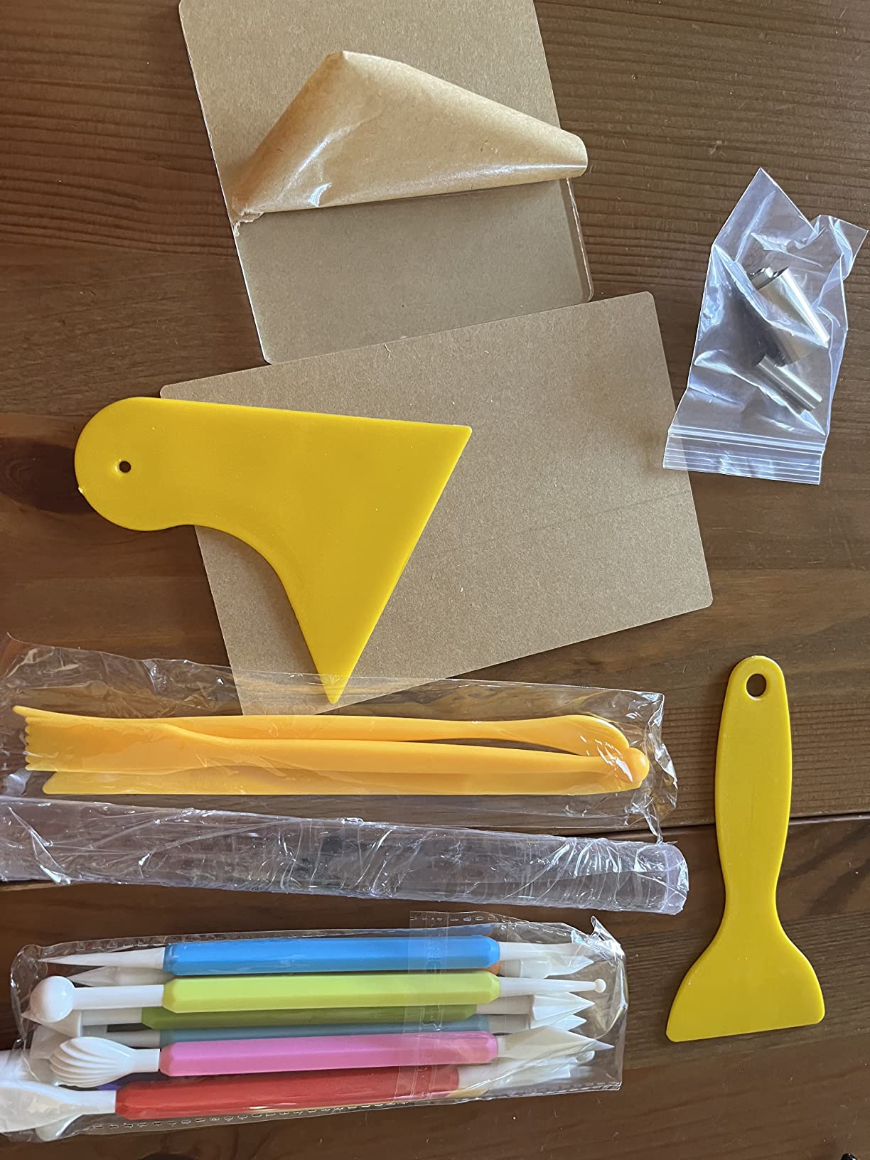 Honoson 24 Pcs Clay Sculpting Tools Kits Polymer Clay Tools DIY Set with Roller, Acrylic Sheet, Scraper Backing Board, Round Circle Shape Cutter, Shaping for Art Craft(Colorful) customer photo 2