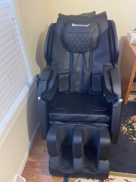BestMassage Massage Chair Zero Gravity Full Body Electric Shiatsu Massage Chair Recliner with Foot Rollers Built-in Heat Therapy Air Massage System Stretch Vibrating for Home Office, Black customer photo 1