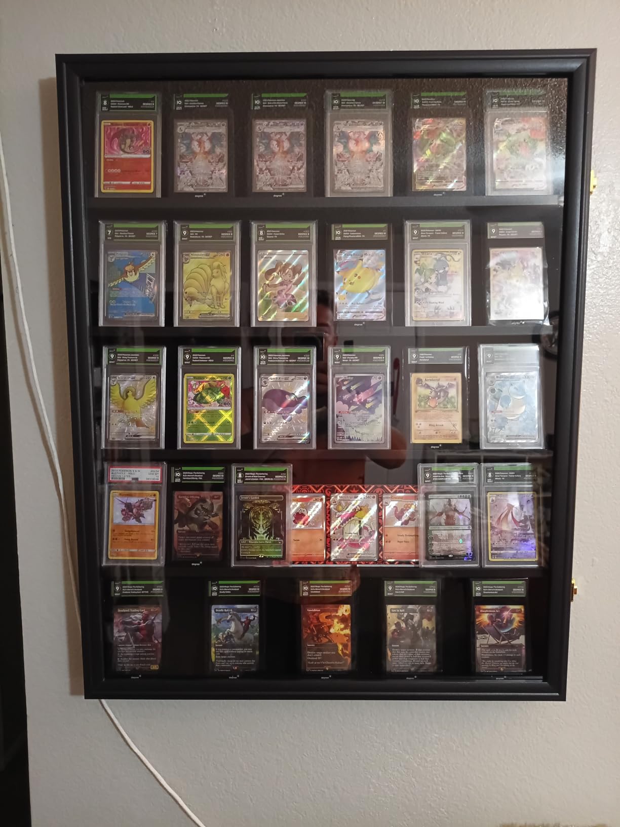 KCRasan 35 Graded Sports Card Display Frame -Baseball Card Display Case Lockable - Trading Card Collector Wall Display Holder for Basketball Football Hockey Cards, UV Protection Acrylic(Black) customer photo 2