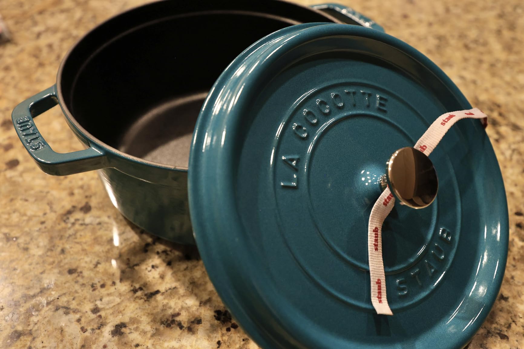 Staub Cast Iron Dutch Oven 5-qt Tall Cocotte, Made in France, Serves 5-6, Cherry customer photo 1
