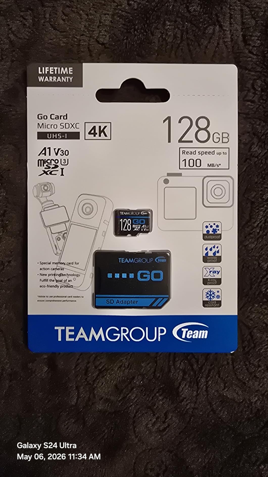 TEAMGROUP GO Card 1TB MicroSDXC UHS-I U3 V30 4K for Action Cameras & Drone High Speed Flash Memory Card with Adapter for Outdoor Sports & Vlog, 4K Shooting, GoPro & Insta360 & DJI TGUSDX1TU303 customer photo 2
