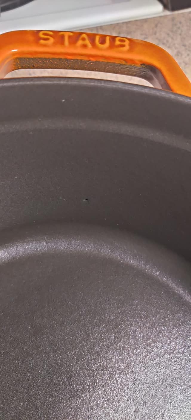 Staub Cast Iron 4-qt Round Cocotte with Glass Lid - Cherry customer photo 2