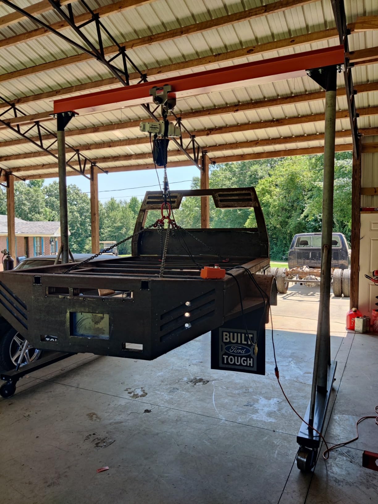 ANBULL 2200lbs FEC Chain Electric Lift Hoist Single Phase Overhead Crane Hoist, DT Grade Carburized Double Chain Hoist with Two 360 Rotatable Hook for Garage Ceiling.(1Ton, 110V,10ft Lift Height) customer photo 2