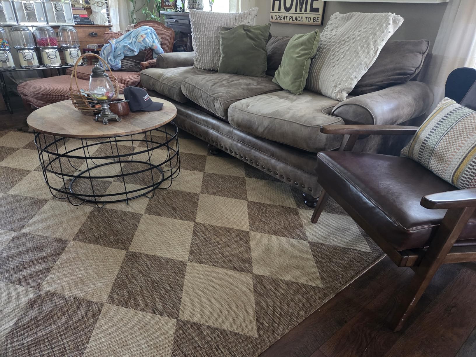 nuLOOM Outdoor Performance Collection Sabina Trellis Brown/Ivory, 8' x 10', Soft and Cozy, High Traffic, Stain Resistant, Easy Clean, Durable Area Rug for Indoor/Outdoor Patio, Deck, Porch, Garden customer photo 2