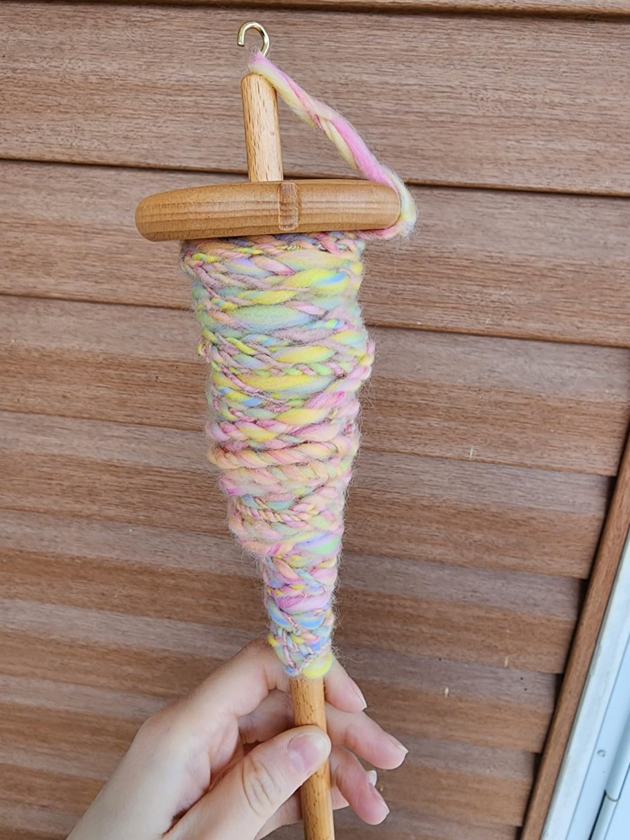 DICHA 3 Inch Drop Spindle Kit- High Low Whorl Wooden Spindles with 8 Oz Merino Wool/Top and Instructions-Weaving Spinning Wheels for Beginners-All in A Gift Box-Perfect Spinner Gifts customer photo 1