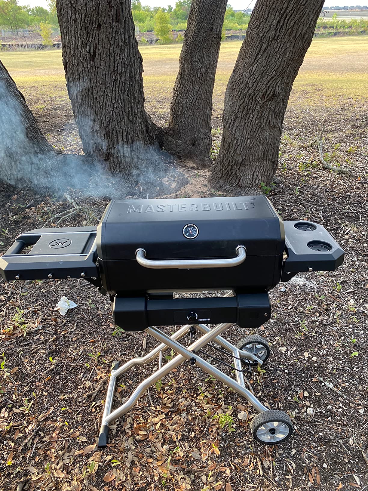 Electric Portable Charcoal Grill and Smoker with SteadyTemp Analog Temperature Control, Collapsible Cart and 200 Cooking Square Inches in Black, Model MB20040722 customer photo 1