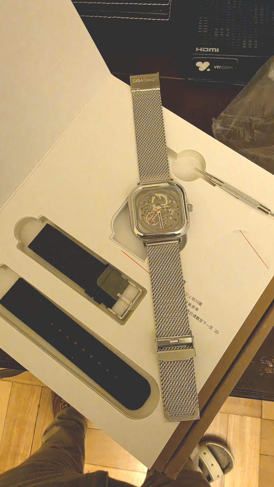 Automatic Mechanical Watch C Series Skeleton Analog Wrist Watch with Milanese Strap Sapphire Crystal Mirror Gifts for Men and Women customer photo 1