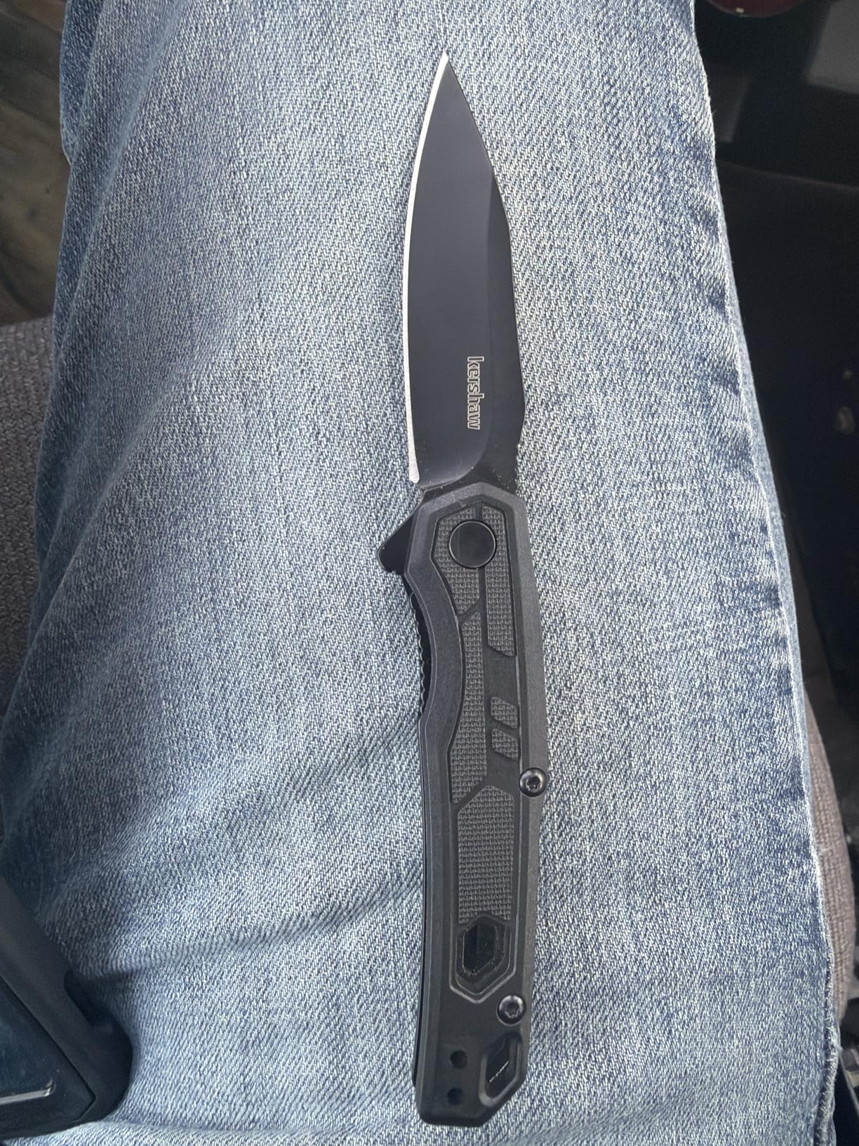 Kershaw Appa Pocket Knife, All-Black, 2.75 Inch Steel Reverse Tanto Blade, EDC with Assisted Opening, Reversible Pocketclip customer photo 1