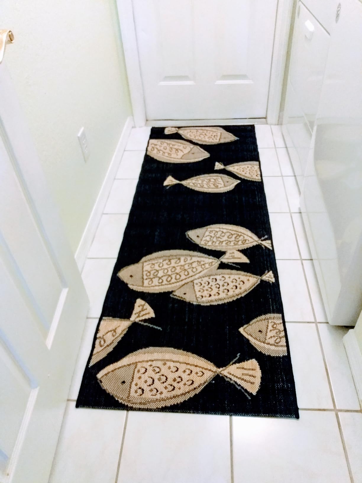 Gertmenian Indoor Outdoor Area Rug, Classic Flatweave, Washable, Stain & UV Resistant Carpet, Deck, Patio, Poolside & Mudroom, 5x7 Ft Standard, Royal Palm Leaf, Brown Black customer photo 2
