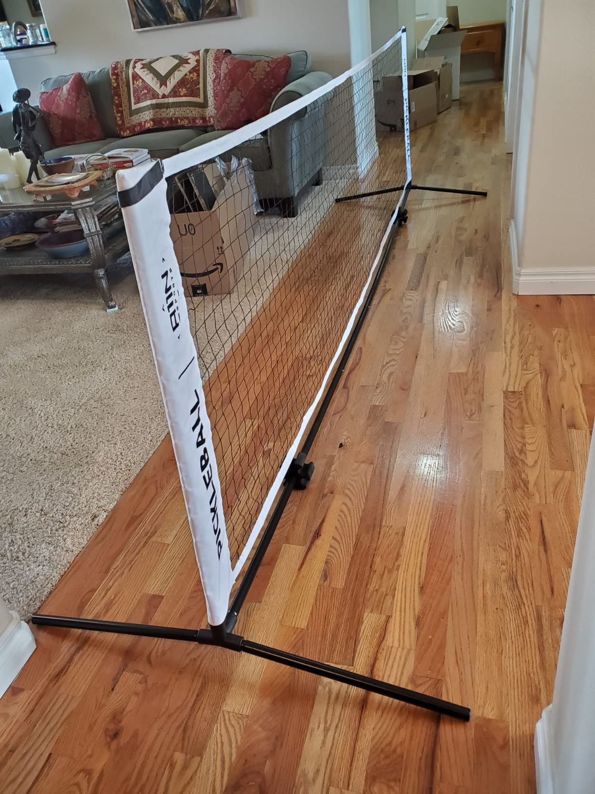 Badminton Net - Height Adjustable Volleyball Net for Junior Tennis, Soccer Tennis & Kids - Portable Driveway Pickleball Net for Indoor & Outdoor, 11ft/14ft/20ft Wide customer photo 1