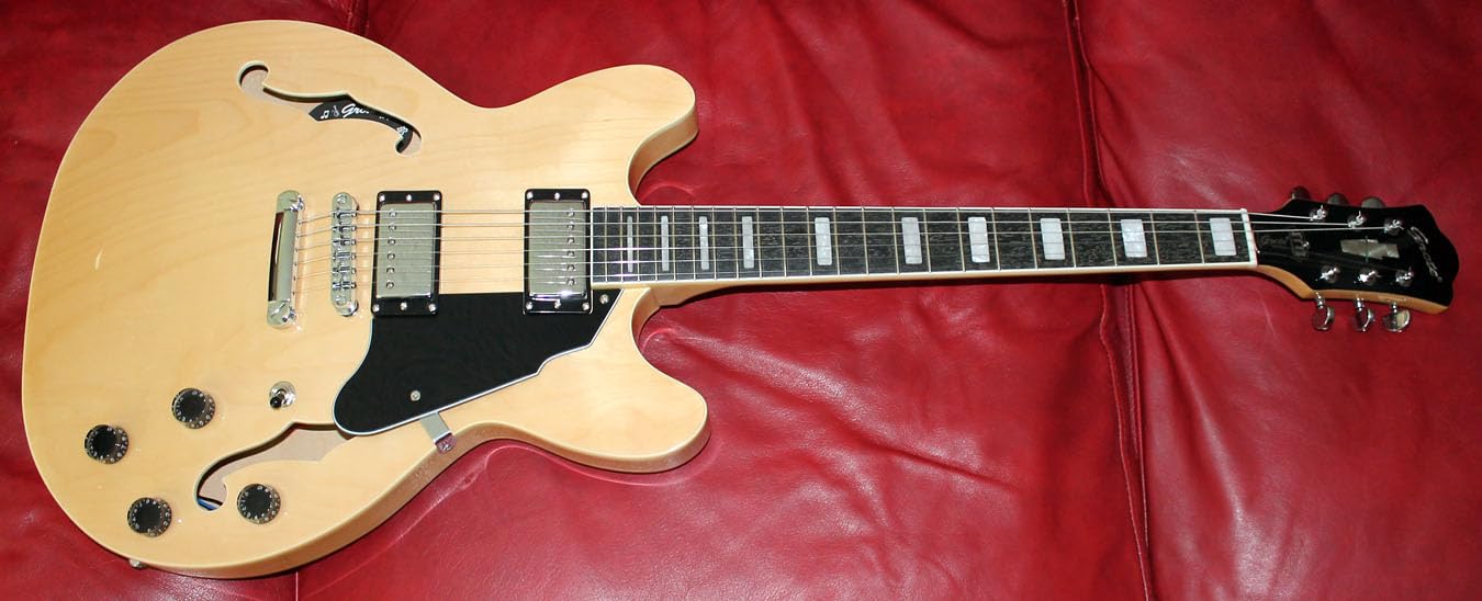 Grote Full Scale Electric Guitar Semi-Hollow Body Guitar Stainless Steel Frets (Natural) customer photo 1