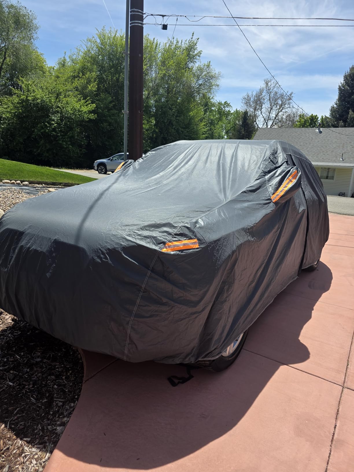 GUNHYI 16 Layers Car Cover Waterproof All Weather, Heavy Duty Outdoor Car Cover Universal Fit Sedan Toyota Camry, Tesla Model 3, Honda Accord, Nissan Altima, Kia K5/Stinger, Hyundai Sonata etc. customer photo 2