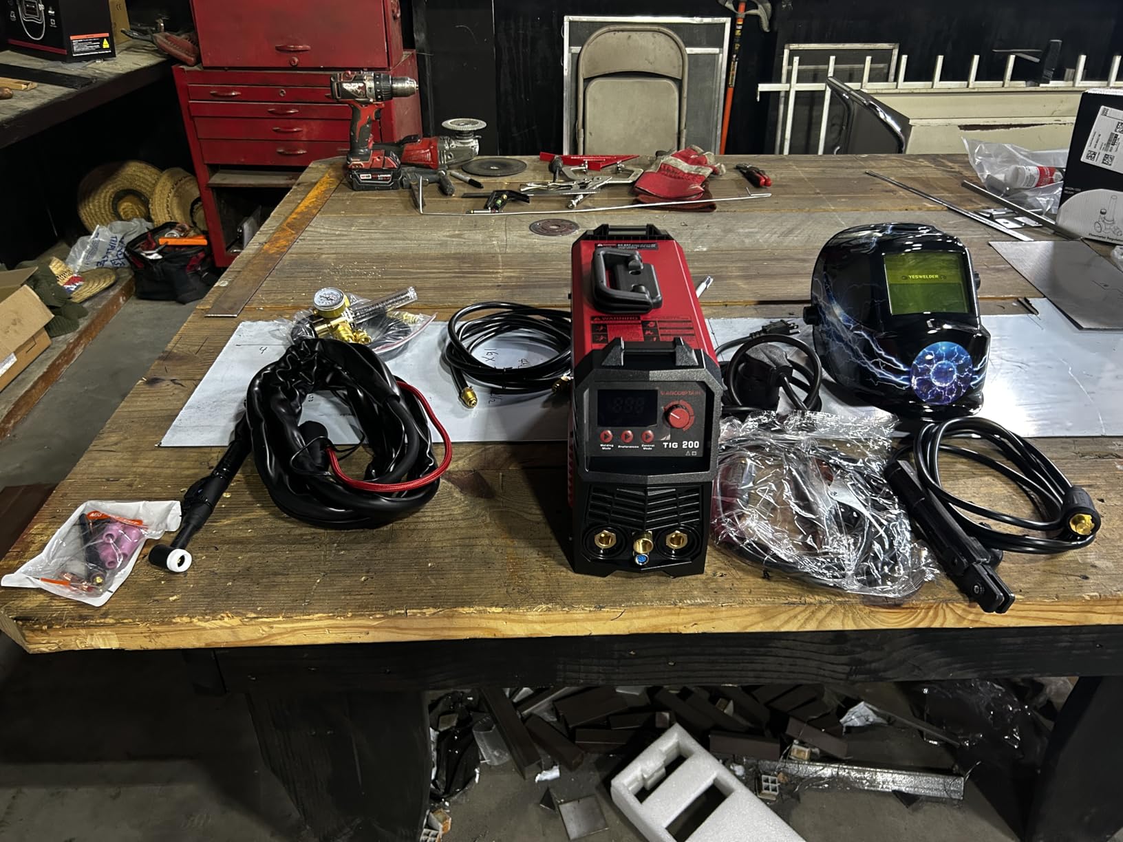 ARCCAPTAIN 200A TIG Welder, 110V/220V TIG/Stick 2 IN 1 Welding Machine | High Frequency DC TIG, 2T/4T Function / LED Digital Display / Includes Tungsten Electrode / Dual Voltage / TIG200 customer photo 1