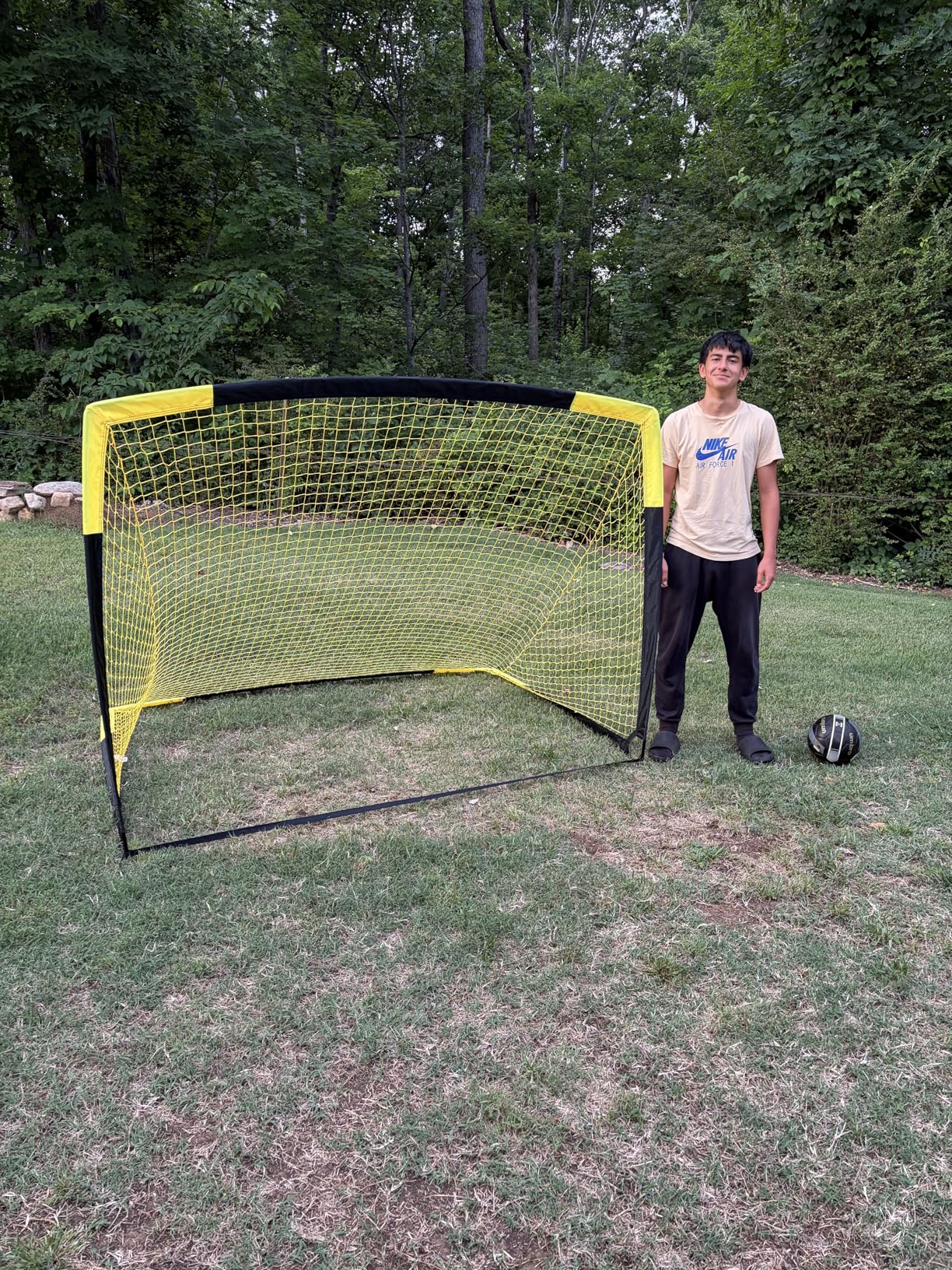 Happy Jump 7x5 FT & 5x3.6 FT Portable Soccer Goal for Youth Players Ages 6-14, Large-Frame Design Built for Long-Term Development, Easy Setup for Backyard, Park or School Training customer photo 1