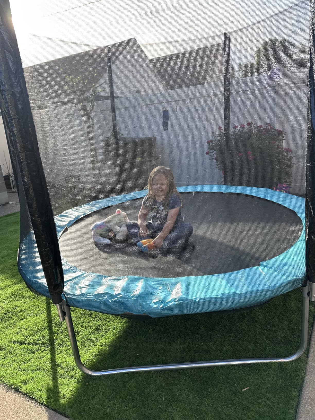 AOTOB 8FT 10FT 12FT 14 FT 15FT Trampoline with Safety Enclosure Net, Outdoor Trampoline with Basketball Hoop, Heavy Duty Jumping Mat and Spring Cover Padding for Kids and Adults, Storage Bag and Ladder customer photo 1