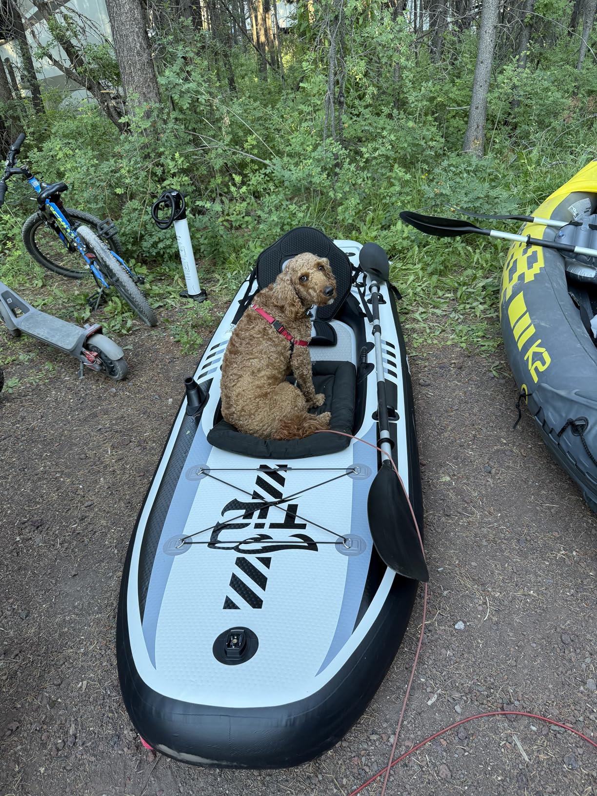 TIGERXBANG 10.2'x35''x8'' Inflatable Kayak with Detachable Seat, SUP-Kayak Set Includes Hand Pump/Aluminum Oar/Backpack, Boat for Adults/Youth | for Fishing, Touring customer photo 2