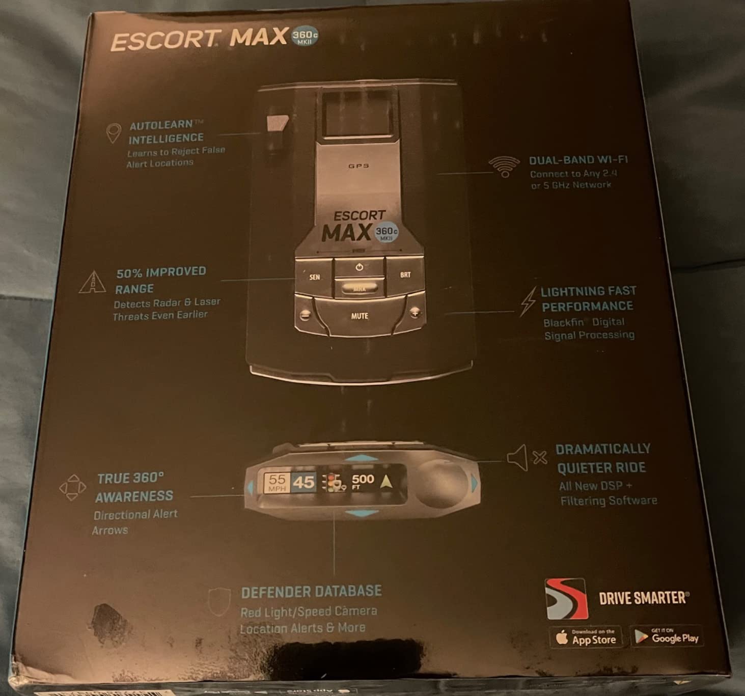 Escort MAX 360c MKII Laser Radar Detector - Dual-Band Wi-Fi and Bluetooth Enabled, 360° Directional Arrows, Exceptional Range, Shared Alerts, Apple CarPlay and Android Auto Compatible, Black customer photo 2