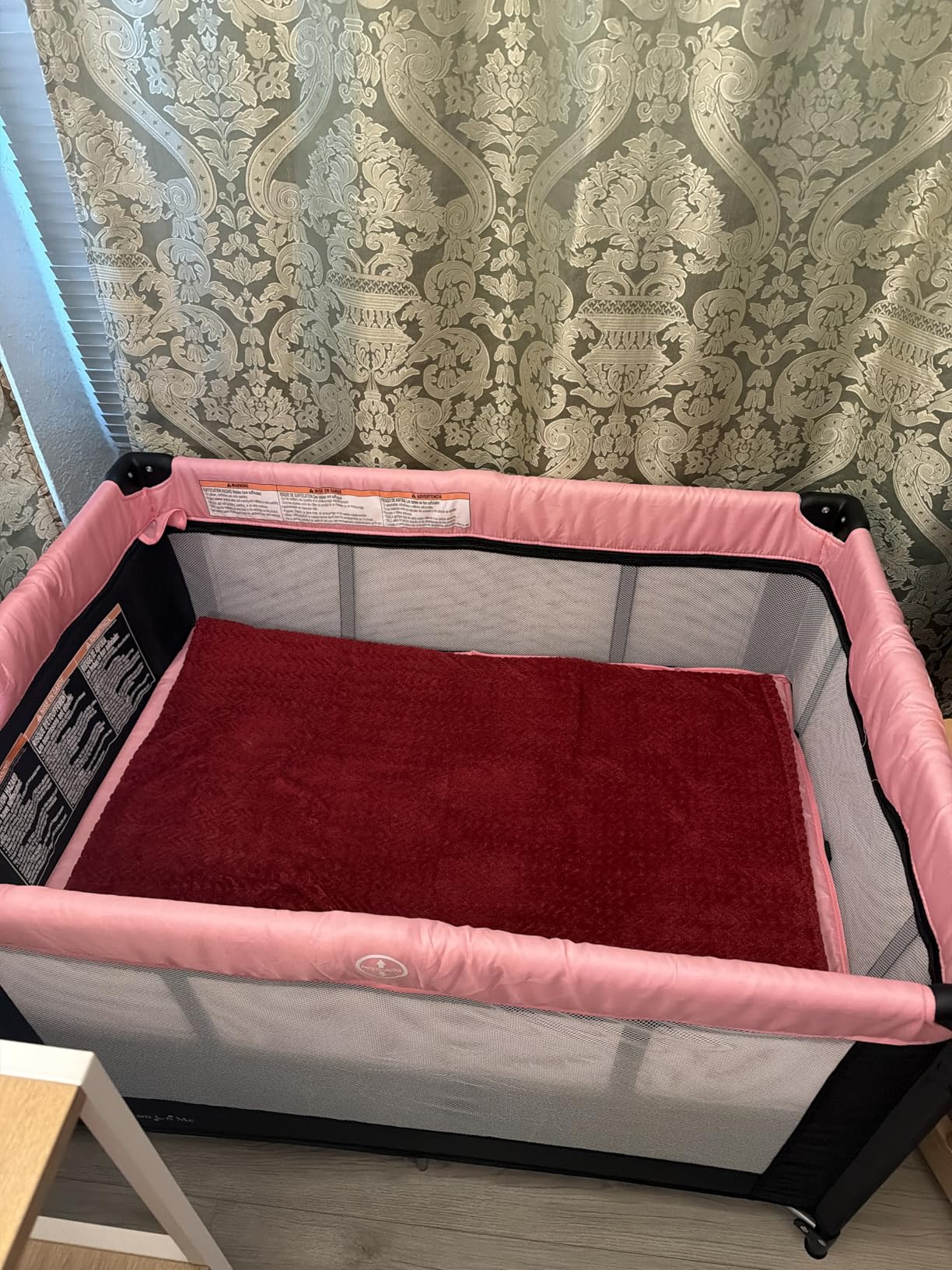 Dream On Me Zazzy Portable Playard with Bassinet - 360° Mesh Visibility, Quick Folding Travel Friendly Design, Carry Bag and Foldable Mattress Pad Included, Compact and Lightweight - Gray customer photo 1