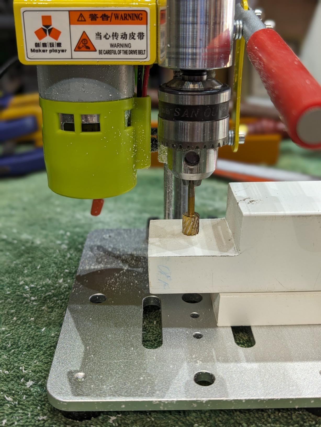 Precision Mini Drill Press Benchtop Driller Machine B10 Upgraded | Compact desk size, compatible with 0.6mm-6mm drill bit, 40mm max. stroke, precise drilling on wood, metal, jewelry DIY crafts customer photo 2