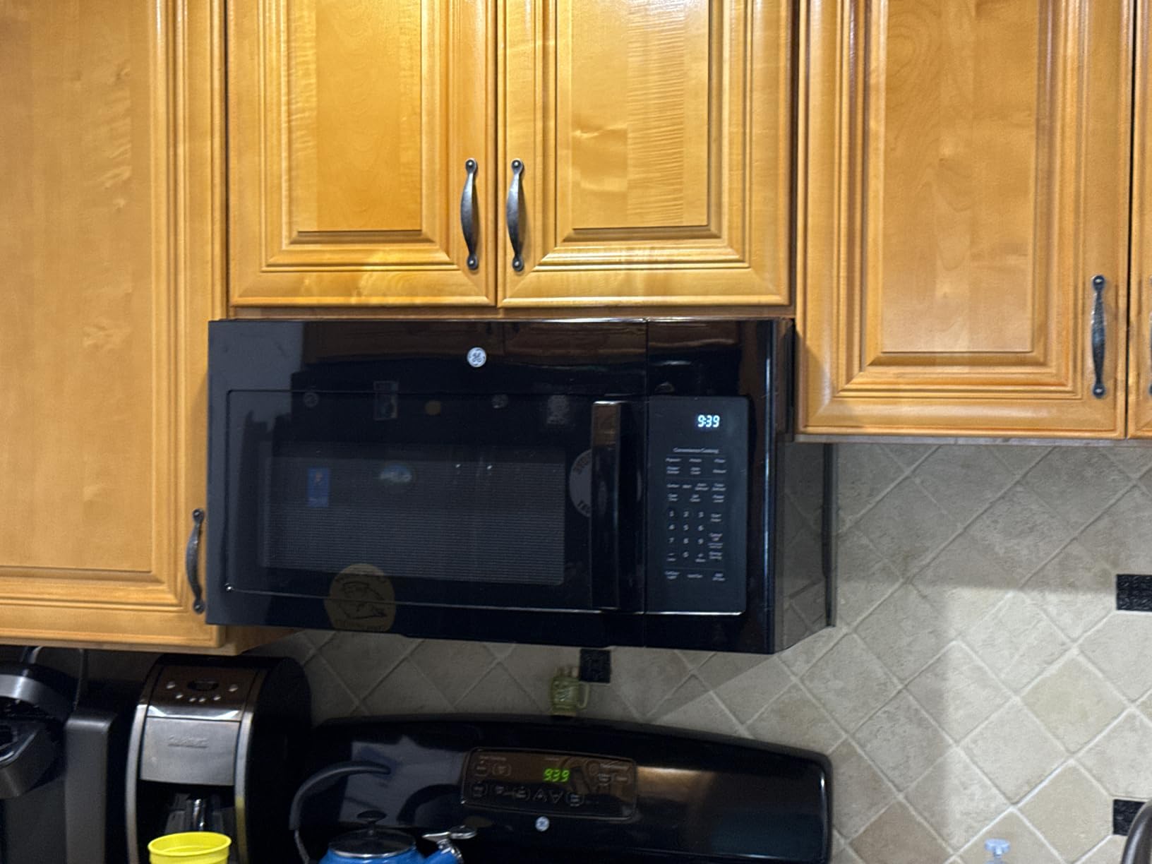 GE Over-the-Range Microwave Oven with Recirculating Venting, 1.8 Cu. FT, 900W, 12.8