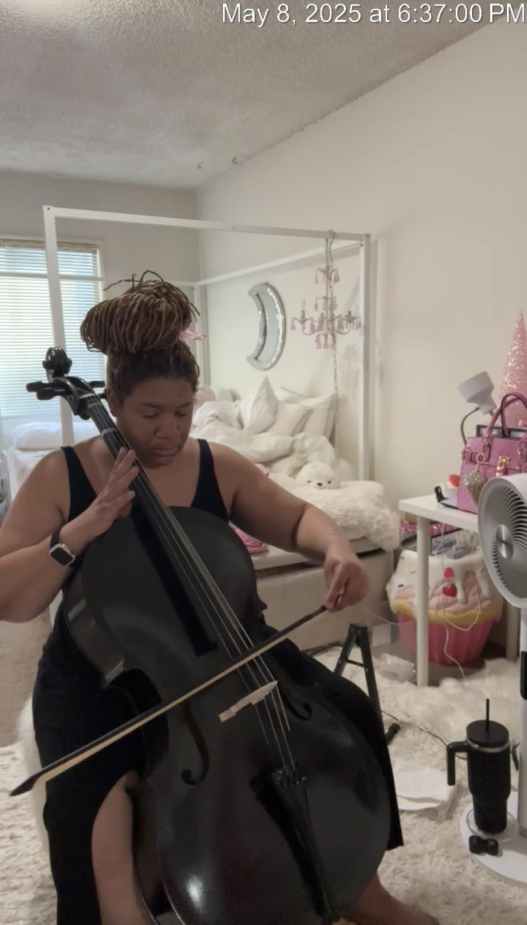 Ktaxon Full-Size Cello, Beginner Cello 4/4, Acoustic Cello Kit with Portable Bag, Bow, Bridge, Rosin, Adults & Kids String Musical Instruments (Nature) customer photo 1