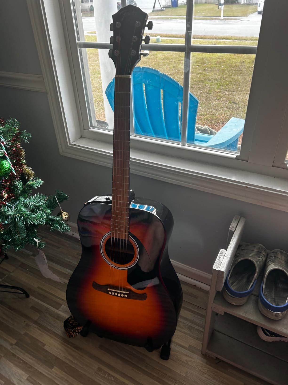 Fender Dreadnought Acoustic Guitar - Natural Bundle with Gig Bag, Tuner, Strings, Picks, and Austin Bazaar Instructional DVD customer photo 2
